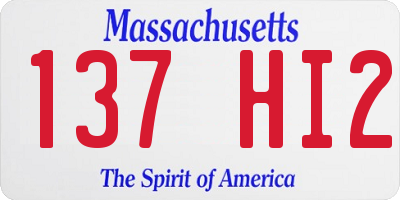 MA license plate 137HI2