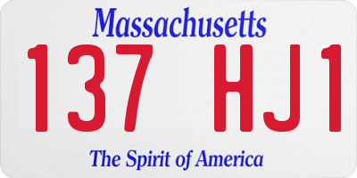 MA license plate 137HJ1