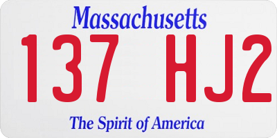MA license plate 137HJ2