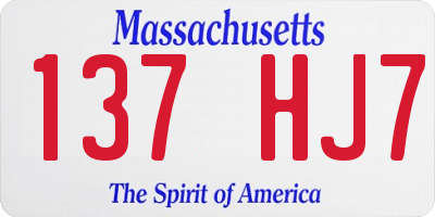 MA license plate 137HJ7