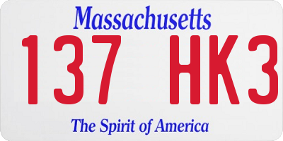 MA license plate 137HK3