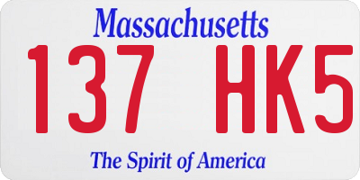 MA license plate 137HK5