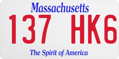 MA license plate 137HK6
