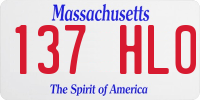 MA license plate 137HL0