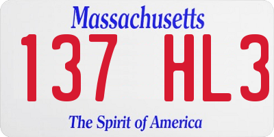MA license plate 137HL3