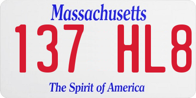 MA license plate 137HL8
