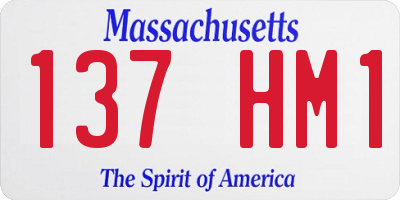 MA license plate 137HM1