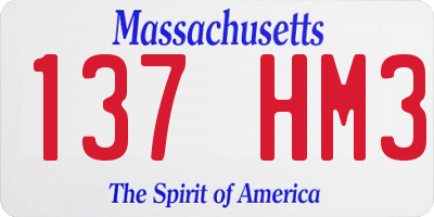MA license plate 137HM3