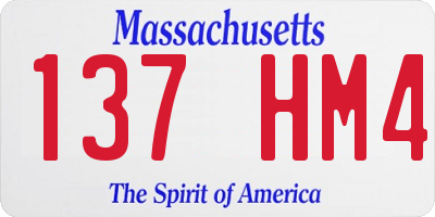 MA license plate 137HM4