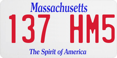 MA license plate 137HM5