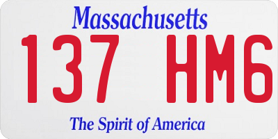 MA license plate 137HM6