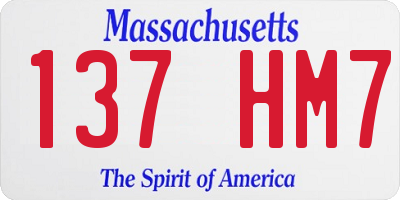 MA license plate 137HM7