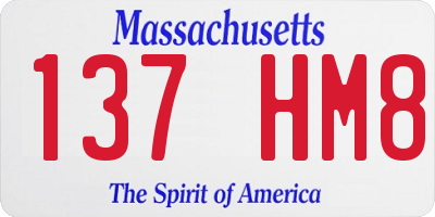 MA license plate 137HM8