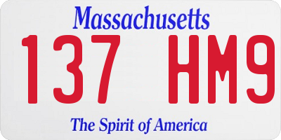 MA license plate 137HM9