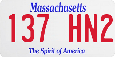MA license plate 137HN2