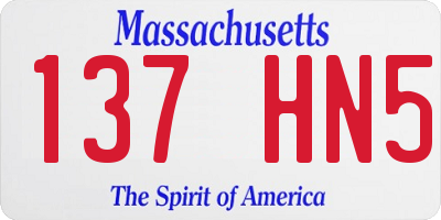 MA license plate 137HN5