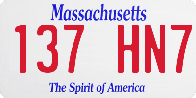 MA license plate 137HN7