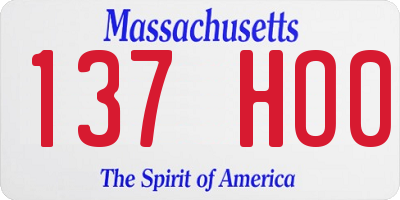 MA license plate 137HO0
