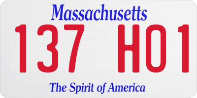 MA license plate 137HO1