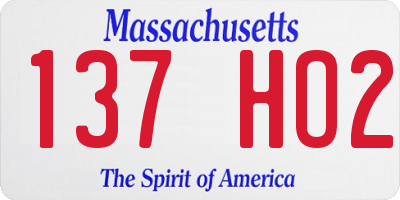 MA license plate 137HO2