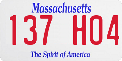 MA license plate 137HO4