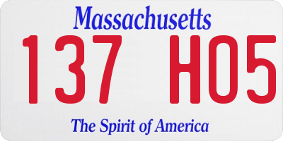 MA license plate 137HO5