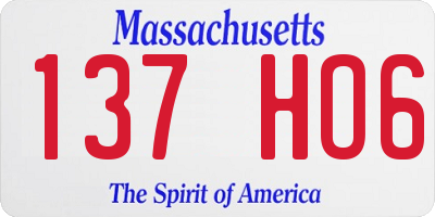 MA license plate 137HO6