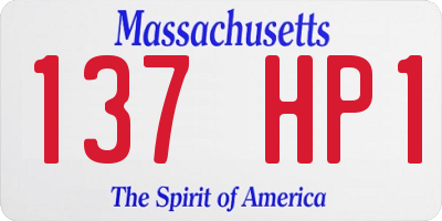 MA license plate 137HP1