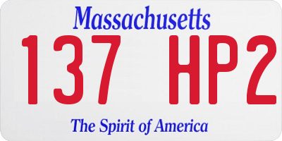MA license plate 137HP2