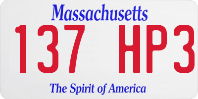 MA license plate 137HP3