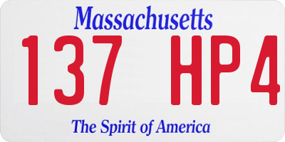MA license plate 137HP4