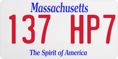 MA license plate 137HP7