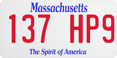MA license plate 137HP9