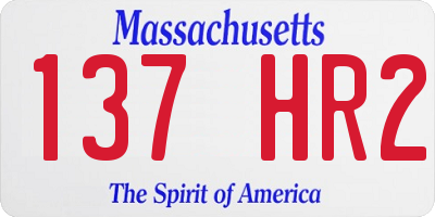 MA license plate 137HR2