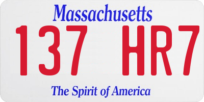 MA license plate 137HR7