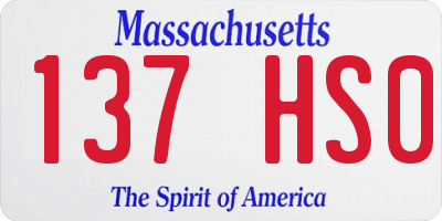 MA license plate 137HS0