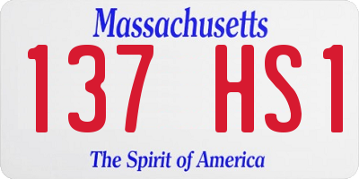 MA license plate 137HS1