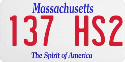 MA license plate 137HS2