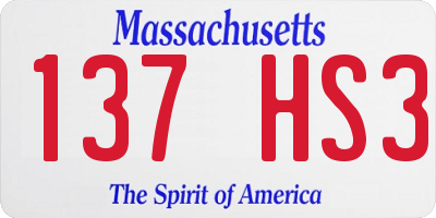MA license plate 137HS3