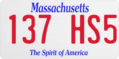 MA license plate 137HS5