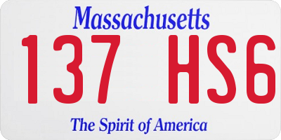 MA license plate 137HS6