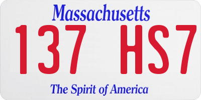 MA license plate 137HS7