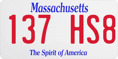 MA license plate 137HS8