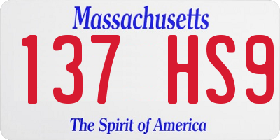 MA license plate 137HS9