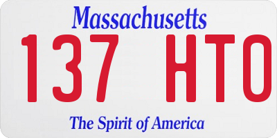 MA license plate 137HT0