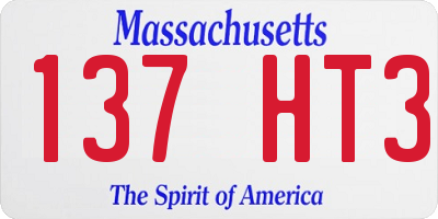 MA license plate 137HT3
