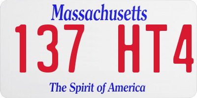 MA license plate 137HT4