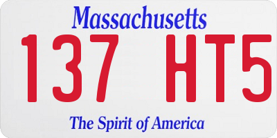 MA license plate 137HT5