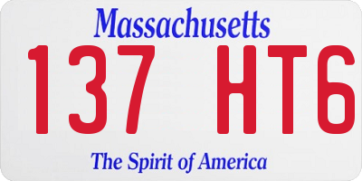MA license plate 137HT6