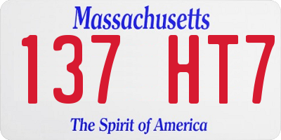 MA license plate 137HT7